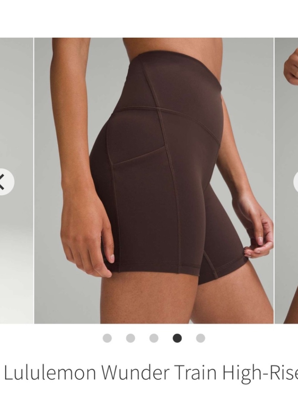 NWT lululemon wunder train brown biker shorts with pockets